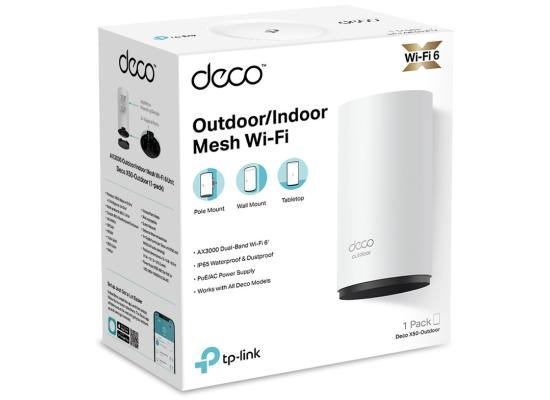 TP-Link Deco X50 Outdoor Mesh WiFi (Deco X50-Outdoor), AX3000 Dual Band WiFi 6 Mesh, 2 Gigabit PoE Ports, 802.3at PoE+,Weatherproof, Works with All Deco Mesh WiFi, Pole/Wall/Tabletop Mount Options,1-Pack